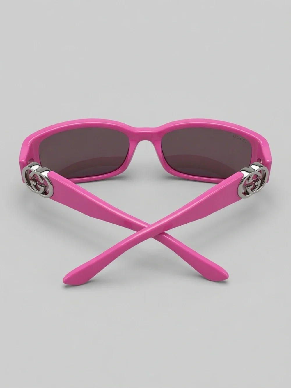 Gucci Kids Hot Pink Rectangular Sunglasses with Dark Lenses